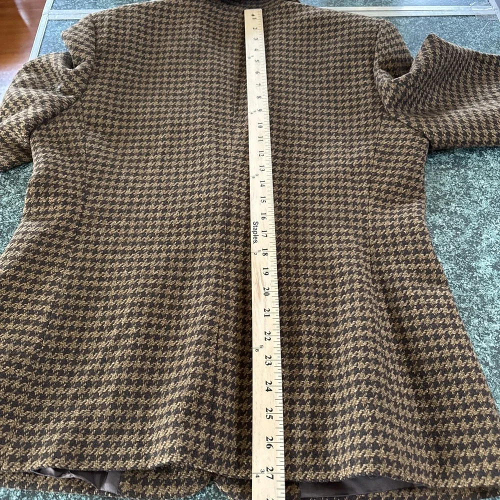 Talbots Herringbone Women Made In Italy Brown Wool Cashmere Silk Blend Blazer 14 - Picture 12 of 14